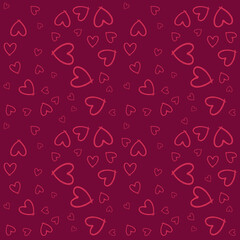 Pink hearts repeating pattern texture design for valentines day graphic projects.Pink sketchy hearts 4K seamless pattern abstract