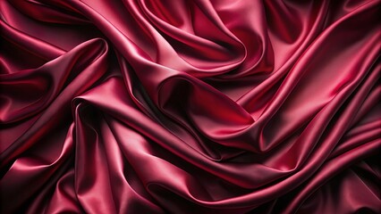 Obraz premium Abstract Draped Red Silk Fabric Texture With Smooth, Shiny, Flowing, And Elegant Waves