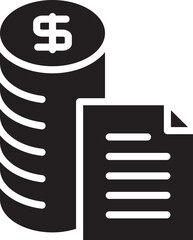Dollar Coins and Document Icon