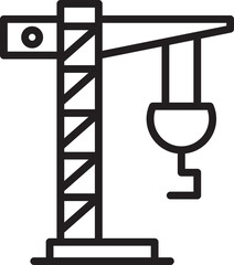 Construction Crane Line Icon
