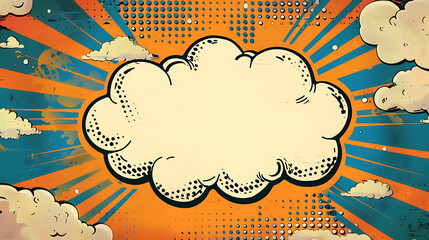 Blank colorful comic pop art background template