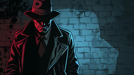 mysterious comic detective background template