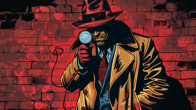mysterious comic detective background template