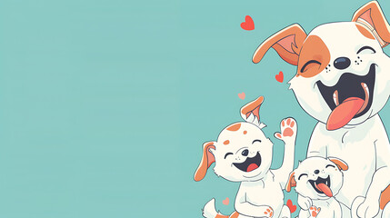 Naklejka premium Blank playful comic dog characters background