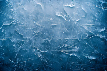 Obraz premium Ice background with marks from skating and hockey. blue texture