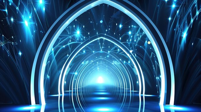 Geometric Arch Fantasy Background - a stunning and imaginative visual. The geometric arch design creates a dreamlike atmosphere, inviting exploration and creativity.