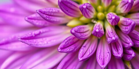 Naklejka premium Close up of vibrant purple flower petals and leaves, flora, plant