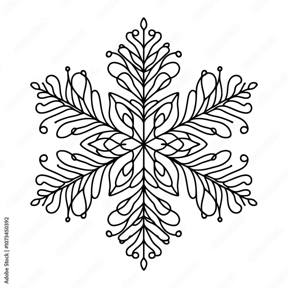 Poster abstract snowflake. intricate unique snowflake design, perfect for winter and holiday projects