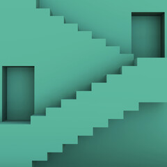 Colorful Stairs - 3D concept