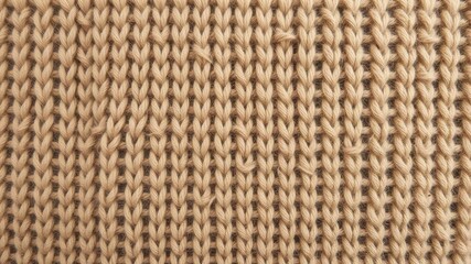 Close up shot of a cozy knitted fabric texture in earthy tones, cozy, fabric