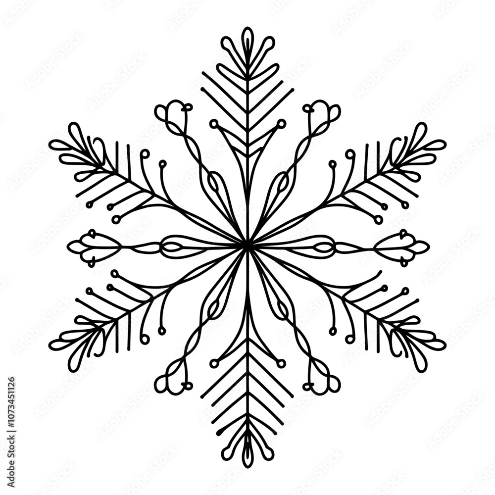 Canvas Prints abstract snowflake. intricate unique snowflake design, perfect for winter and holiday projects