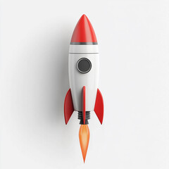 Rocket soaring through space with a backdrop of a growing business graph, representing entrepreneurship, success, and progress in the corporate world with technology-driven growth