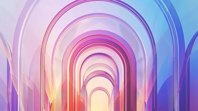 Geometric Arch Fantasy Background - a stunning and imaginative visual. The geometric arch design creates a dreamlike atmosphere, inviting exploration and creativity.