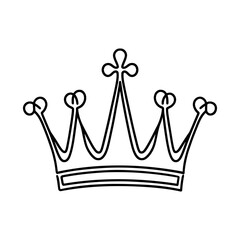 Simple line drawing of a crown representing monarchy, authority, and leadership