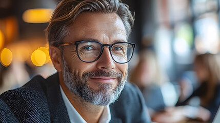 Professionals in business attire engaged in a brainstorming session in a bright, glass-walled office