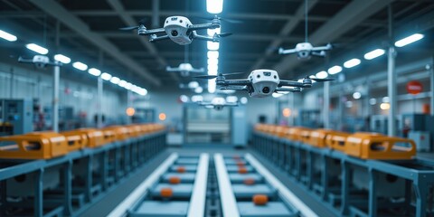 Automated Drones in a High-Tech Factory Environment