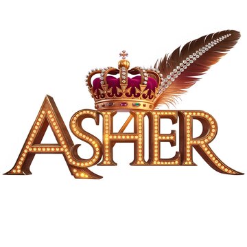 3D Asher name in white background