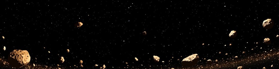A black background with a lot of rocks scattered around. The rocks are of different sizes and are spread out across the image