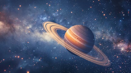 Naklejka premium Close-up of glowing planet disk floating in space, serene beauty of the universe with ample copy space for text or design.