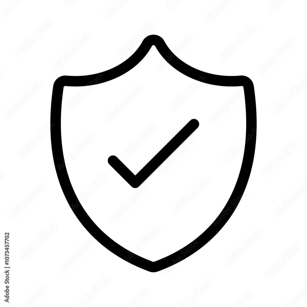 Leinwandbilder Shield check mark icon or security shield protection icon with tick symbol. web vector icon