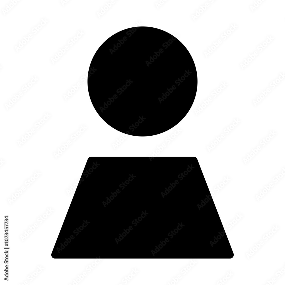 Poster user icon, login account sign, male person profile avatar symbol in circle . app web vector icon