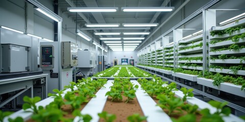 Modern Indoor Vertical Farming System for Fresh Produce