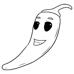 chili character illustration hand drawn outline vector