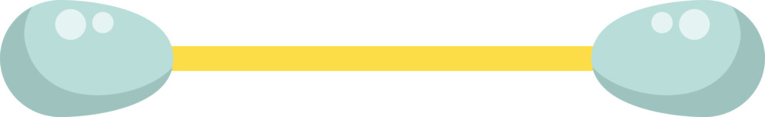 This vector illustration features a single cotton swab lying horizontally, showcasing its simple design