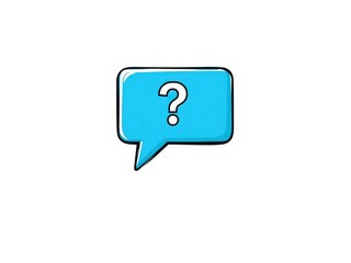 Naklejka premium Illustration of a blue message box with a question mark icon, perfect for adding visual interest to websites or presentations, icon, presentation