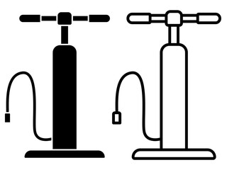 Air Pump flat style icon. Air Pump Logo. Vector Illustration. Isolated on White Background. Editable Stroke