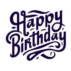  Lettering, words, decorative inscription, text Happy Birthday with decorations