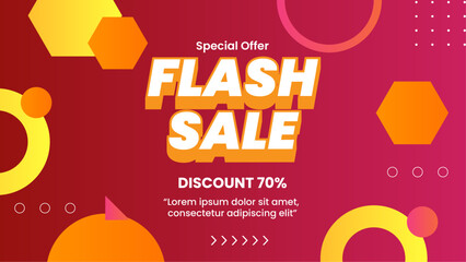 Fototapeta premium Bright Flash Sale Background With 70 Percent Discount Offer Advertisement