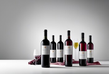 elegant dynamic arrangements wine bottles sleek backgrounds showcasing modern aesthetics stylish composition, decor, visuals, table, presentation, display
