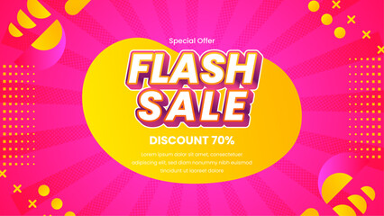 Vibrant Flash Sale Banner Design With 70 percent Discount