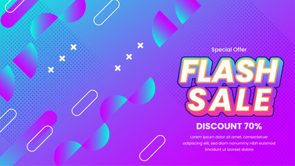 Vibrant Flash Sale Banner With Special 70 percent Discount Offer. Perfect for highlighting limited-time offers in retail and e-commerce settings