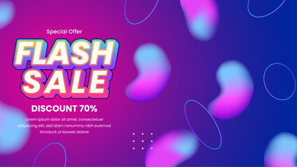 Colorful Flash Sale Banner with Discount Offer. Vibrant and colorful flash sale banner. The abstract background enhances the modern and dynamic feel of the promotional offer.
