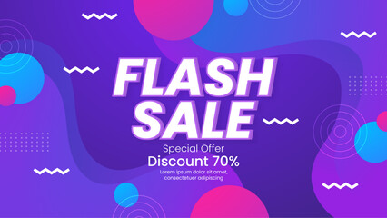 Vibrant Flash Sale Banner Design With 70 percent Discount