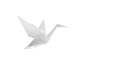 Origami bird transparent background