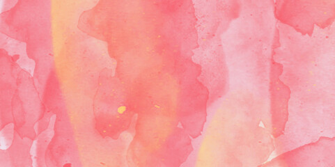 Watercolor background. Abstract pastel colors watercolor background. Light Azalea Pink Rough Abstract background design. Hand painted pink watercolor background with abstract fringe and bleed paint .