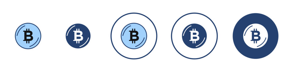 Bitcoin Icon Thin line art isolated