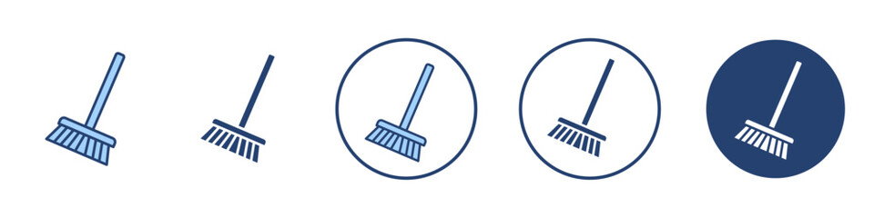 Broom icon Thin line art isolated