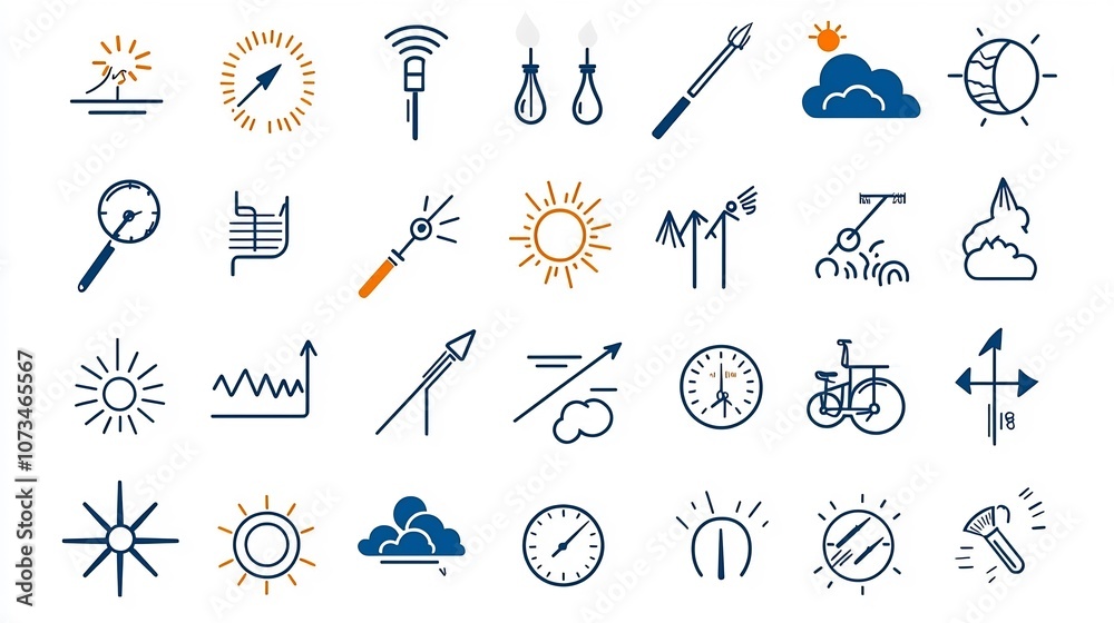 Aufkleber comprehensive set of weather forecast icons featuring editable outline symbols for wind humidity pre
