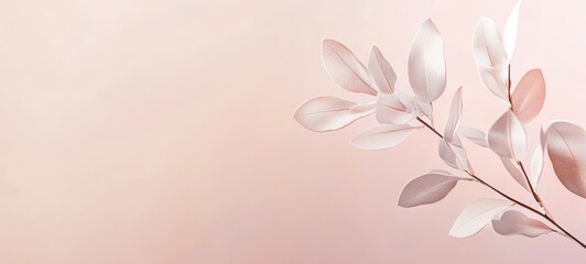Naklejka premium A minimalistic advertising banner with a soft pastel background and simple, elegant typography promoting a health or wellness product, conveying calm and relaxation