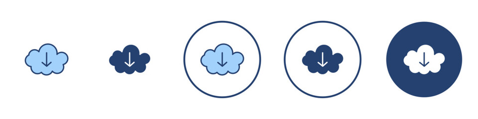 Cloud upload icon Thin line art isolated