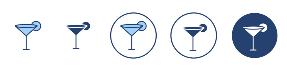 Cocktail icon Thin line art isolated