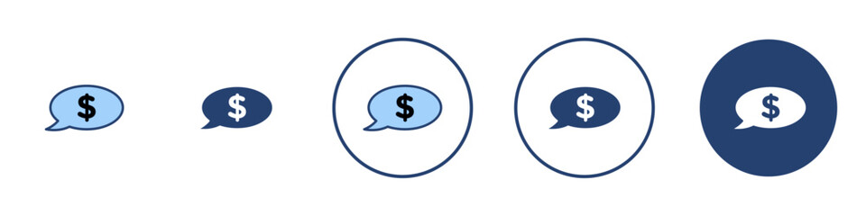 Comment dollar icon Thin line art isolated