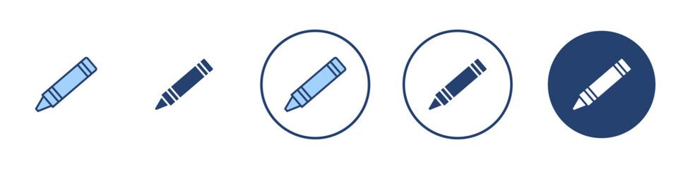 Crayon icon Thin line art isolated