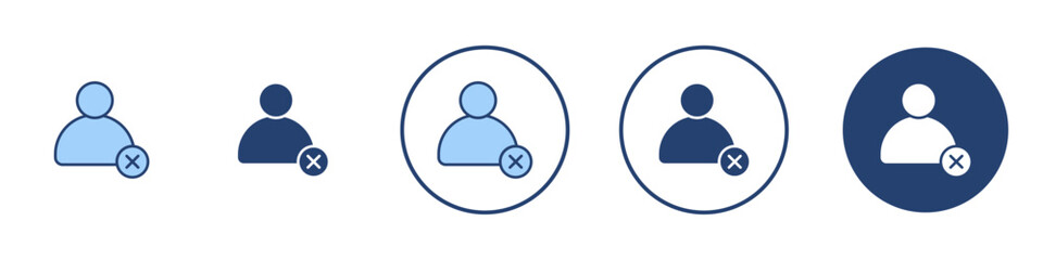 Delete user icon Thin line art isolated