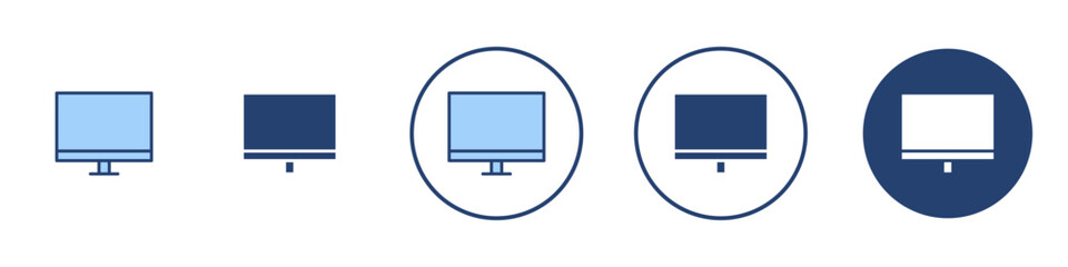 Desktop icon Thin line art isolated