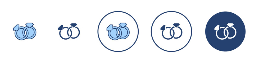 Diamond ring icon Thin line art isolated